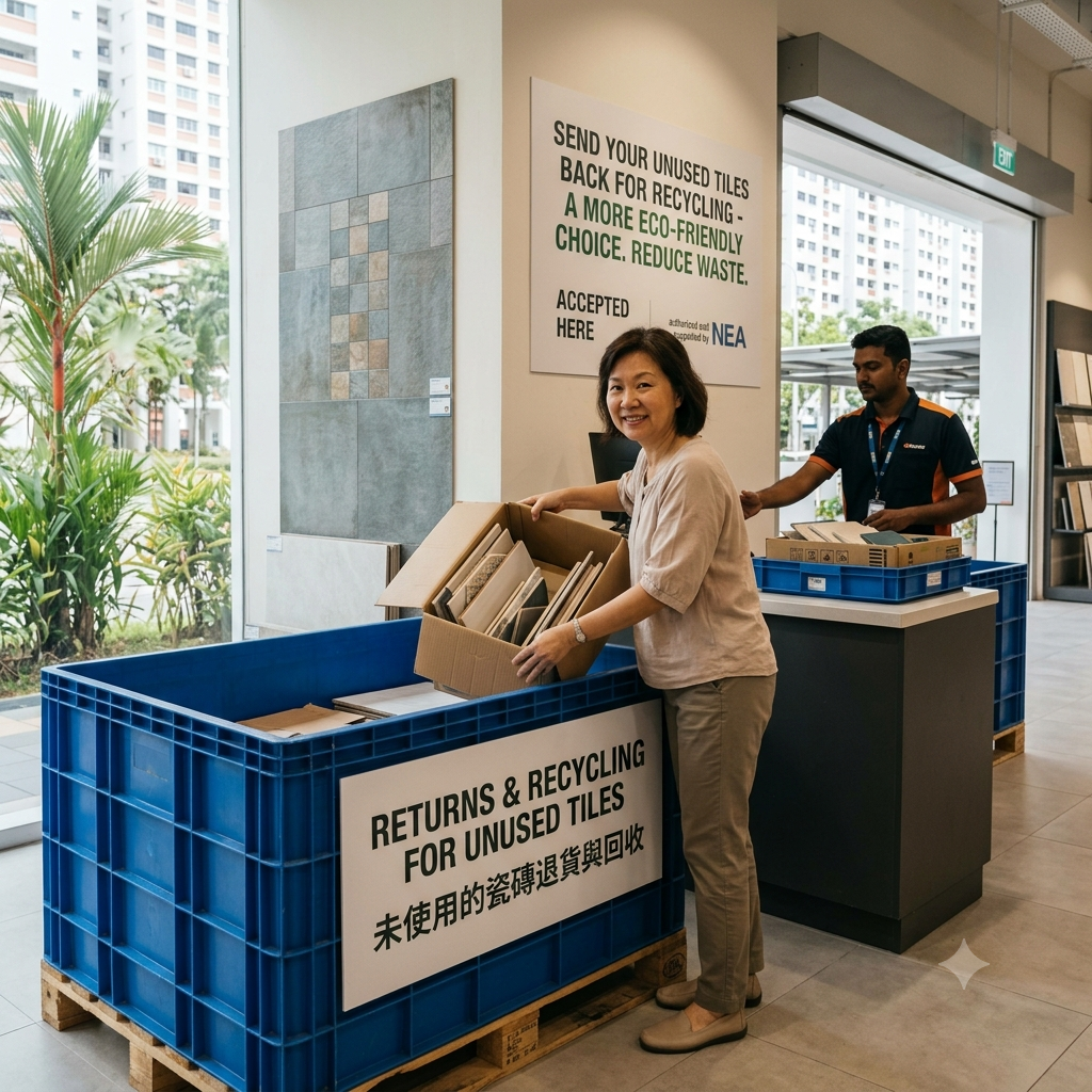 To reduce environmental impact, consumers should dispose of tiles properly at authorized landfills and avoid dumping them in places that could harm the environment.